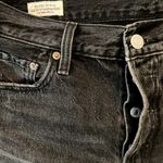 Levi's 501 Shorts Denim Jean Short High Rise Raw Cut Off Black W30" Photo 3