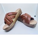 Kork-Ease NIB Faithe Platform Sandals Women's Size 9 M Tan Leather Straps Wood Photo 3