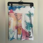 DISNEYLAND WATERCOLOR PRINCESS CASTLE BIKER SHORTS Womens small S Photo 1