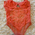 Aerie  Coral Unlined Lace Bodysuit Photo 0