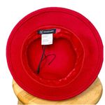 INC Women's Bow Cloche Wool Hat Red Adjustable One Size 100% Wood Photo 2