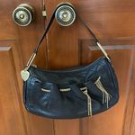 Juicy Couture Y2K GOLD CHAIN TRIMMED PEBBLED LEATHER SHOULDER BAG Photo 0