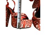 MATA Orange Bandana Lace Up Platform Heels Sandals Size 6 NEW NWOB Photo 3