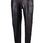 Spanx Black High-Waisted Shiny Faux Leather Sleek Leggings XL Photo 0
