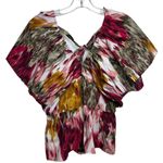 Anthropologie  Love the Label Painterly Open Back Blouse Sz. S Photo 2