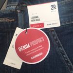 EXPRESS Nee High Waisted Denim Dark Wash Utility Skinny Jeans Photo 5