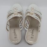 Palms White Braided Wedge Heel Slide Sandals With Rhinestones Size 8.5 By  Photo 1