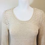Style & Co . XS Shirt Beige Sweater Knitted Crochet Photo 4