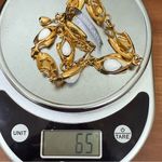 Trifari  Signed School Of Fish Goldtone Milk Glass Fish Link Statement Necklace Photo 8