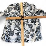 Talbots Non-Iron L Black White Floral Shirt Blouse Long Sleeve Button Down Photo 6