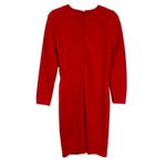 American Vintage Vintage 80’s Women’s Belted Slim Fitting Knee Length Dress Business Casual Red M Photo 2