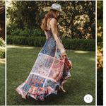 Suki So Juliet Hi Low Kasbah Print Tiered Ruffle Bandana Patchwork Boho Dress $3 Red Size L Photo 2