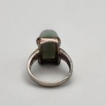 Sterling Silver & Cylindrical Jade Ring (6.5) Green Photo 5