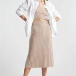 Quince Skirt Midi Cashmere Skirt Tan  (oatmeal) XS Photo 0