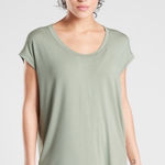 Athleta  Sage Oversized T Shirt Soft Low‎ High Hem Stretch Blouse Top, Size S M Photo 0