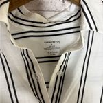 Summersalt  Black and White Vertical Striped Tunic Blouse Photo 2