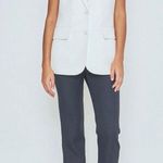 Endless Rose  White Linen Oversized Fit Sleeveless Shoulder Pad Vest Size Small Photo 0