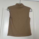 Brand New Enza Costa Sleeveless Knit Turtleneck Top in Tan Size XS Photo 2