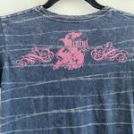 Sinful  Grey Faded Black Distressed Y2K Roses Short Sleeve Tee Size Small Photo 7