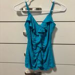 Cache Vintage Y2K Blue Ruffle Tank Top Photo 1