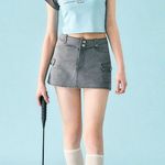 Denim Cargo Mini Skirt Size L Photo 0
