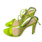 Schutz new  𒀭 Islah Satin + Crystal Heeled Sandals 𒀭Fresh Green [Neon] 𒀭 7.5M Photo 5