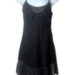 Y2K Allure Velvet & Satin Black Shimmer Slip Dress Fairygoth Dark Romantic S Photo 0