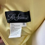 La Femme  Lemon Yellow Lace & Chiffon Gown  Embellished Dress Size 8 19882 Photo 8