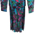 Vintage Quilted Jacket Skirt Set Abstract Print 80s 90s Colorful Retro Black Photo 3