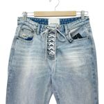 One Teaspoon NWT  Truckers Jeans Size 26 Lace Up Mid Rise Straight Leg Light Wash Photo 5