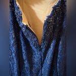 La Femme 23413 Blue Lace Jeweled Mermaid Gown Photo 8