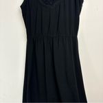 prAna Trixie Black Organic Cotton Asymmetric Dress Sz Medium Jersey Mesh Photo 14