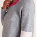 Anthropologie  Rebekah‎ Color block Tunic Sweater Size Small Gray Pink Photo 0