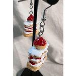 Handmade  Dangly Strawberry Cheesecake Earrings Photo 2