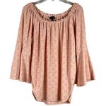 Melissa Paige Pink Eyelet Bell Sleeve Blouse XL Photo 0