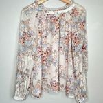 VICI  Pink Floral Long Sleeve Sheer Blouse Size Small Photo 0
