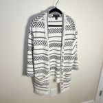 St. John  Women's Darya Fringe Knit Open Front Cardigan Size XL Aztec Print Photo 6
