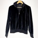 Polo Ralph Lauren Quarter Zip Pullover Black Velour Size Small Photo 1