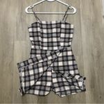Originality Checkered Plaid Romper/Dress Brown Photo 1