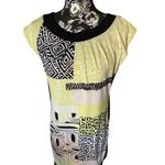 Chico's Chico’s Summery Yellow & Black Geometric Pattern Dress Size 1 (8)- Small Photo 1