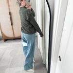 Free People  Dark Olive Green Ruffle Long Sleeve Top Photo 1