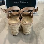 Karen Scott  Slingback Espadrille Wedge Sandals  Womens 7.5 Taupe Metallic Studs Photo 1