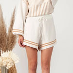Lucca Couture NWT Lucca HYGEA STRIPE SWEATER SHORTS BEIGE Neutral sz Medium Photo 0