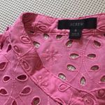 J.Crew Puff Sleeve Eyelet Popover Top Button Ruffle Embroidered Pink Camisole Photo 2