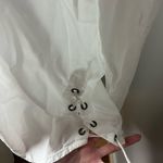 Bella Dahl Lace Up Side Tie White Button Down Shirt Size L Coastal Quiet Luxury Photo 1