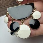 Sugarfix  Off White & Black Enamel Dangle Drop Pierced Earrings Photo 3