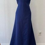 Victor Costa Vintage Navy Blue Ballgown Dress Iridescent Fit n Flare Size XL Photo 0