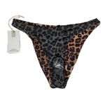Good American Leopard Print Reversible Bikini Bottoms Size 1 GSW0080 Photo 2