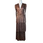 Sabina Musayev carry dress in bronze Medium Womens Midi Long Brown Photo 3