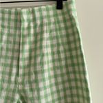 ZARA  Women’s Green and White Gingham Plaid Wide Leg Pants Size Medium Photo 1